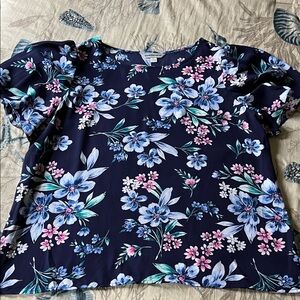 Counterparts Navy Blue Floral Blouse